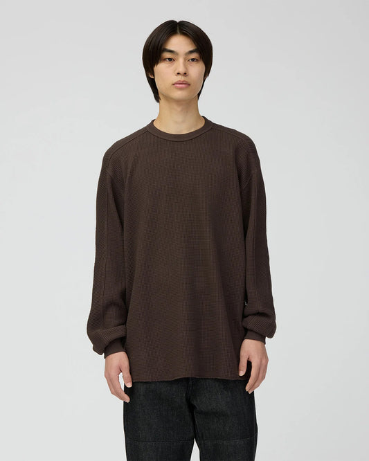 Snow Peak Heavyweight Waffle Pullover Dark Brown