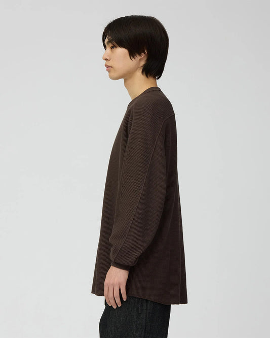Snow Peak Heavyweight Waffle Pullover Dark Brown