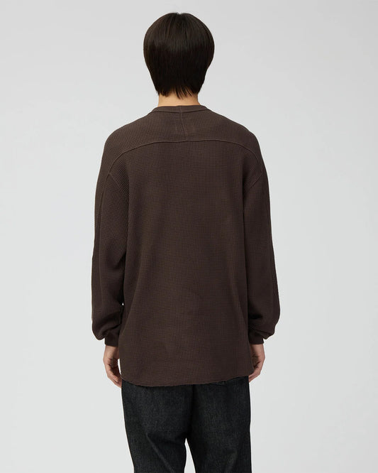 Snow Peak Heavyweight Waffle Pullover Dark Brown