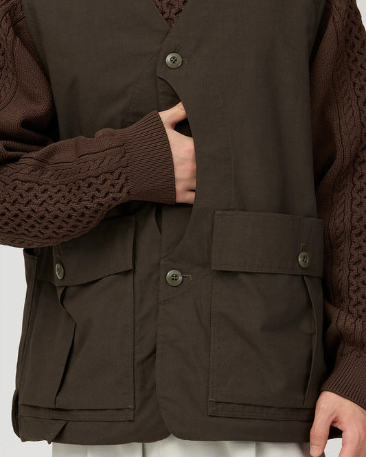 Snow Peak Hybrid TAKIBI Vest Dark Brown