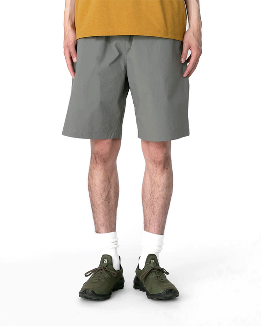 Snow Peak Nylon Tussah 2Way Shorts Light Olive – Recycelte Wasserabweisende Outdoor-Shorts