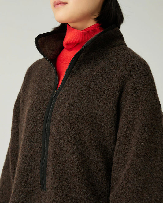 Snow Peak Recycled Wool Boa Pullover Dark Brown