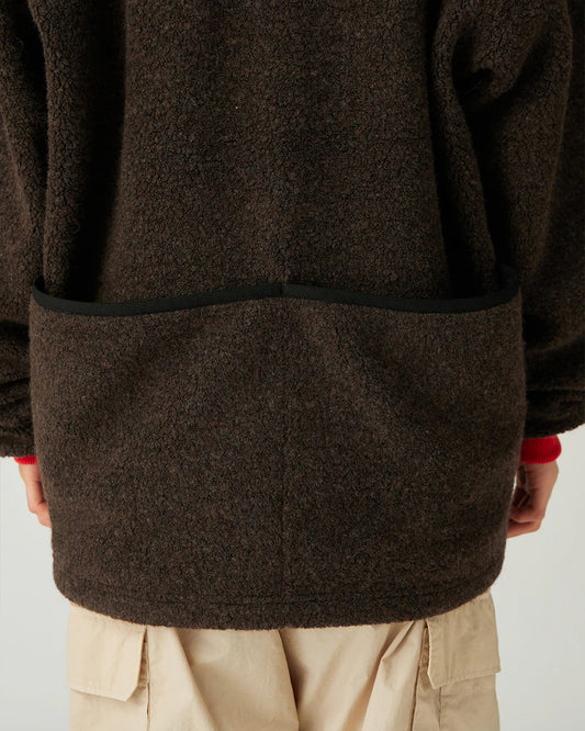 Snow Peak Recycled Wool Boa Pullover Dark Brown