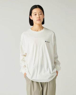 Snow Peak Soft Cotton Relaxed Logo L/S T-Shirt Off White