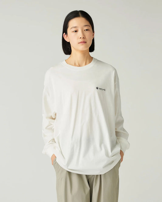Snow Peak Soft Cotton Relaxed Logo L/S T-Shirt Off White