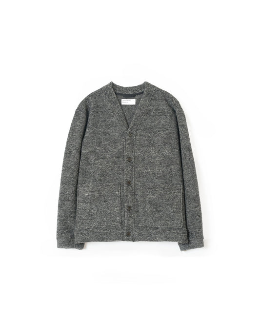 Universal Works Advance Cardigan Wool Mix Knit Grey Marl