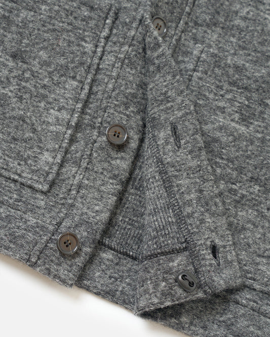 Universal Works Advance Cardigan Wool Mix Knit Grey Marl