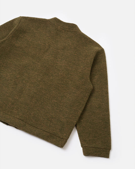 Universal Works Advance Cardigan Wool Mix Knit Olive