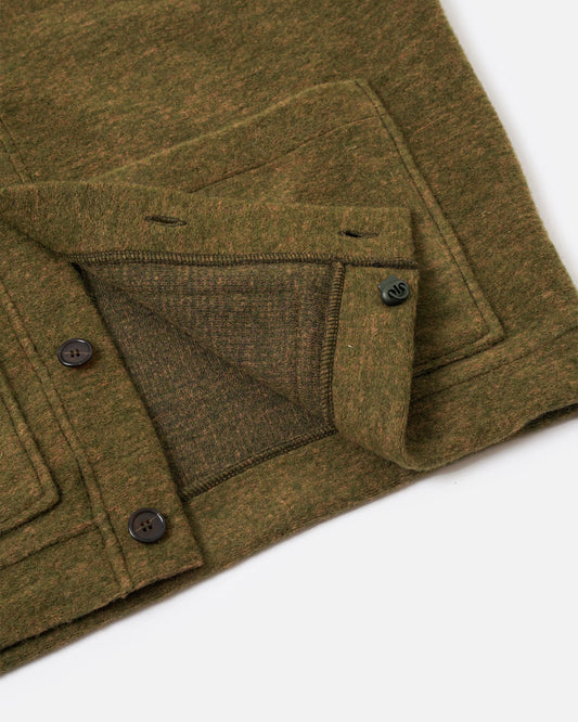 Universal Works Advance Cardigan Wool Mix Knit Olive