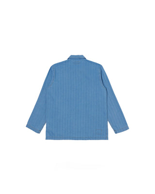 Universal Works Bakers Overshirt Herringbone Washed Indigo