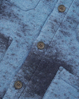 Universal Works Cardigan Cloud Camo Knit Blue