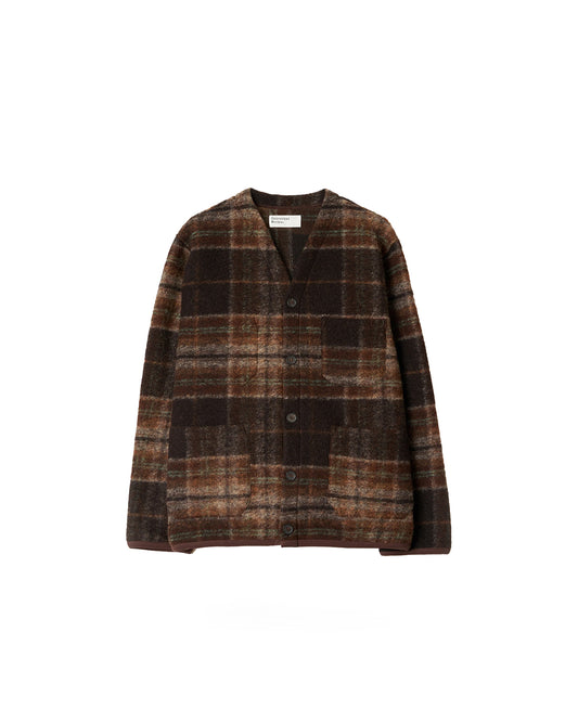 Universal Works Cardigan Pino Wool Fleece Brown