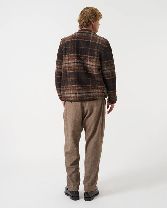 Universal Works Cardigan Pino Wool Fleece Brown