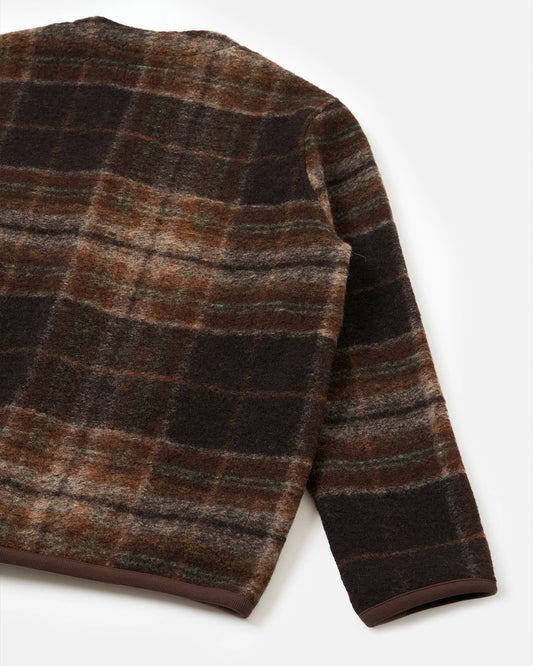 Universal Works Cardigan Pino Wool Fleece Brown