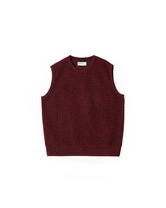 Universal Works Giacomo Tank Top 533 Wool Mix Black / Red