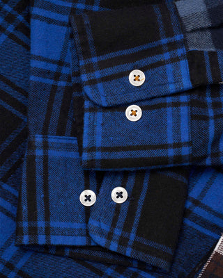 Universal Works Lazy Day Shirt Patchwork Checks Blue