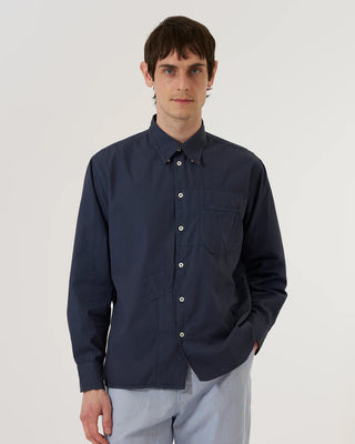 Universal Works Patched Lazy Day Shirt Poplin Navy