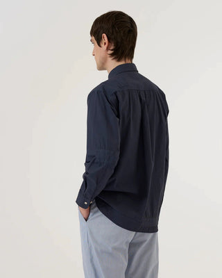 Universal Works Patched Lazy Day Shirt Poplin Navy