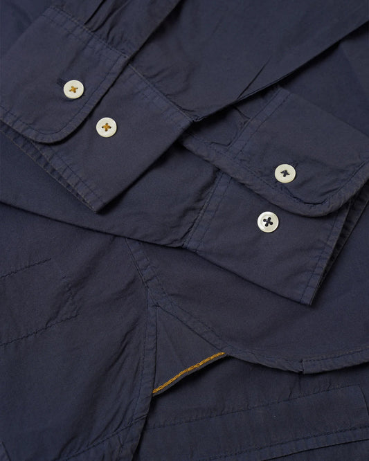 Universal Works Patched Lazy Day Shirt Poplin Navy