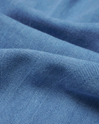 Universal Works Pleasted Track Pant Herringbone Washed Indigo