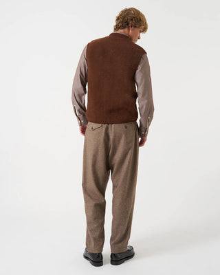 Universal Works Pleated Track Pant Wool Herringbone Brown