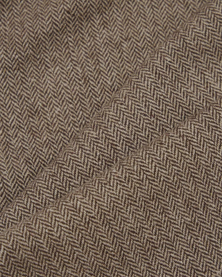 Universal Works Pleated Track Pant Wool Herringbone Brown