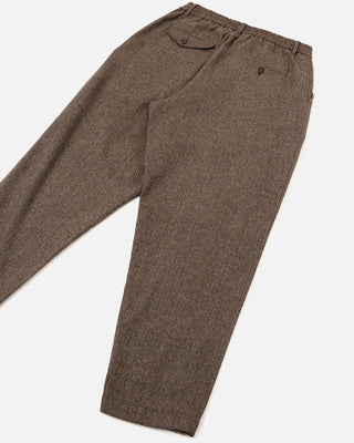 Universal Works Pleated Track Pant Wool Herringbone Brown