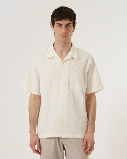 Universal Works Road Shirt Dot Waffle Ecru