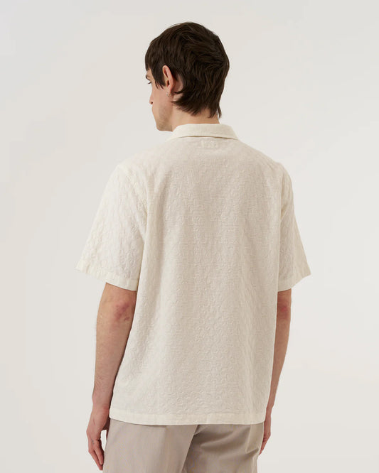 Universal Works Road Shirt Dot Waffle Ecru