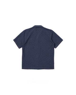 Universal Works Road Shirt Dot Waffle Navy