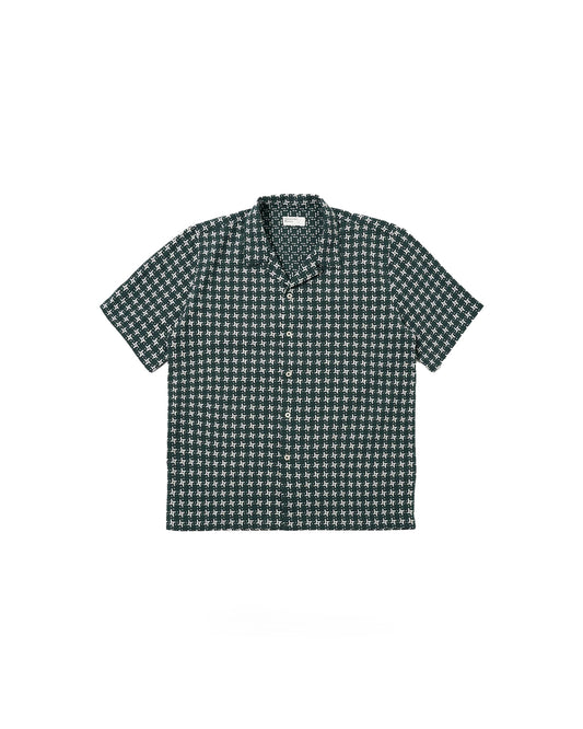 Universal Works Road Shirt Rhodes 8 Cotton Green / White