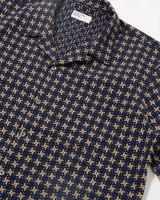 Universal Works Road Shirt Rhodes 8 Cotton Navy / Sand