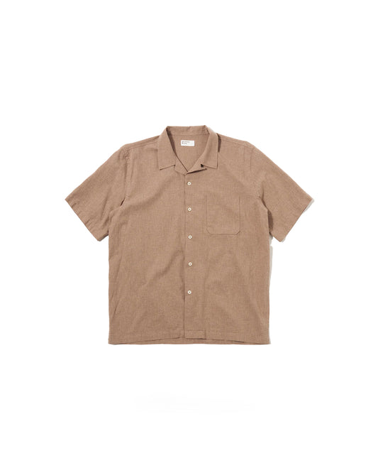 Universal Works Road Shirt Sido Linen Mix Brown