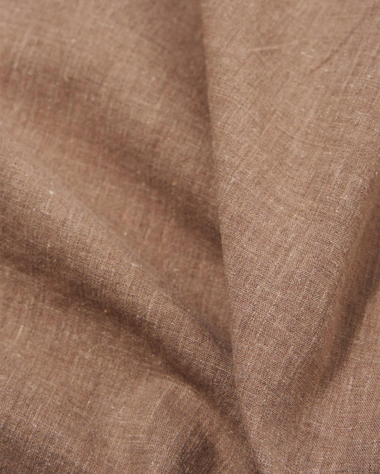 Universal Works Road Shirt Sido Linen Mix Brown