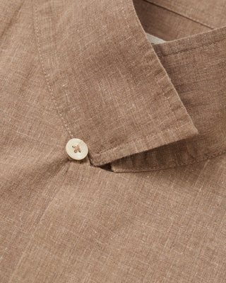 Universal Works Road Shirt Sido Linen Mix Brown