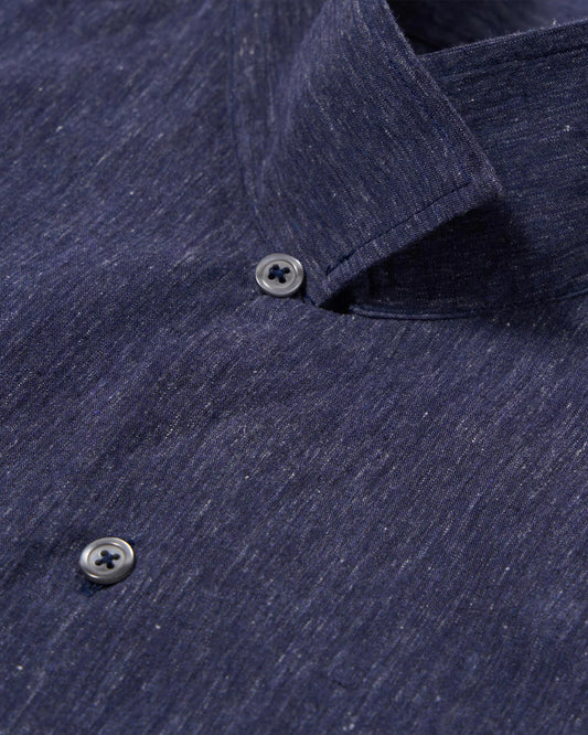 Universal Works Road Shirt Sido Linen Mix Navy