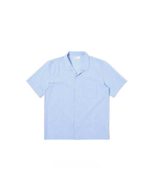 Universal Works Road Shirt Sido Linen Mix Sky Blue