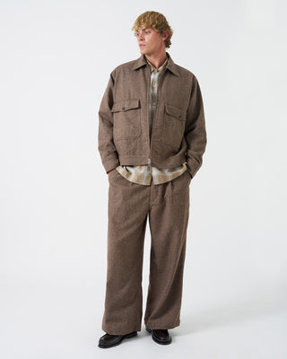 Universal Works S130 Jacket Wool Herringbone Brown