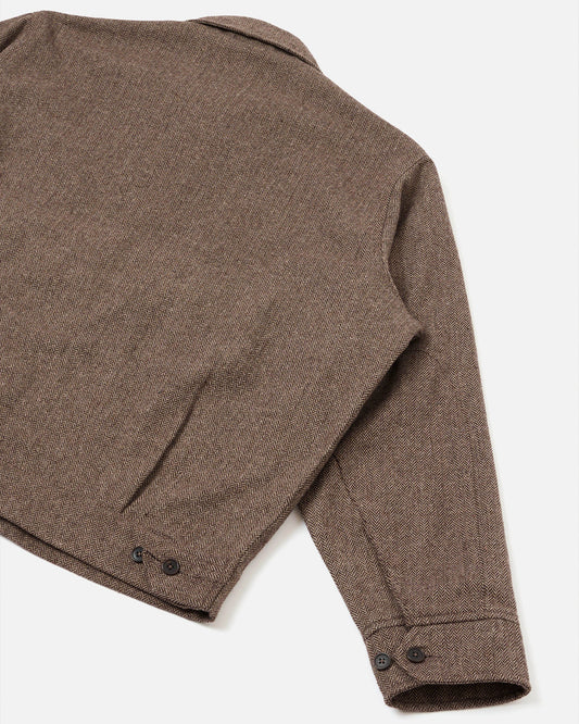 Universal Works S130 Jacket Wool Herringbone Brown