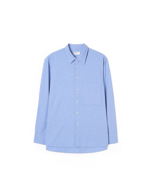 Universal Works Square Pocket Shirt Brushed Flannel Blue