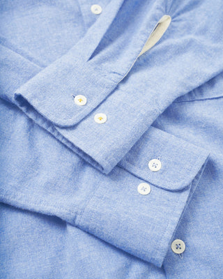 Universal Works Square Pocket Shirt Brushed Flannel Blue