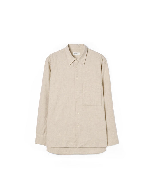 Universal Works Square Pocket Shirt Brushed Flannel Ecru