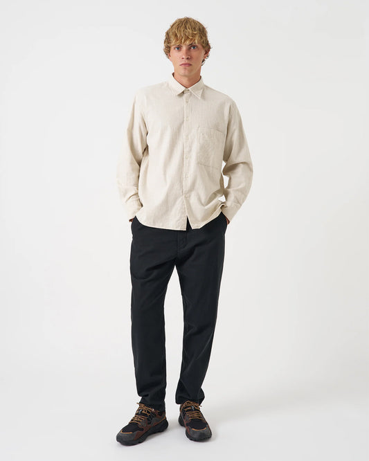 Universal Works Square Pocket Shirt Brushed Flannel Ecru