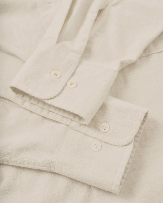 Universal Works Square Pocket Shirt Brushed Flannel Ecru