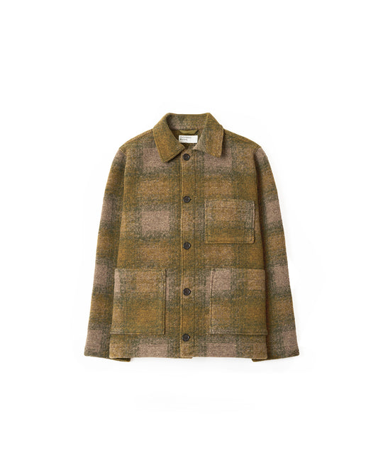 Universal Works Tag Jacket Techno Melton Check Olive