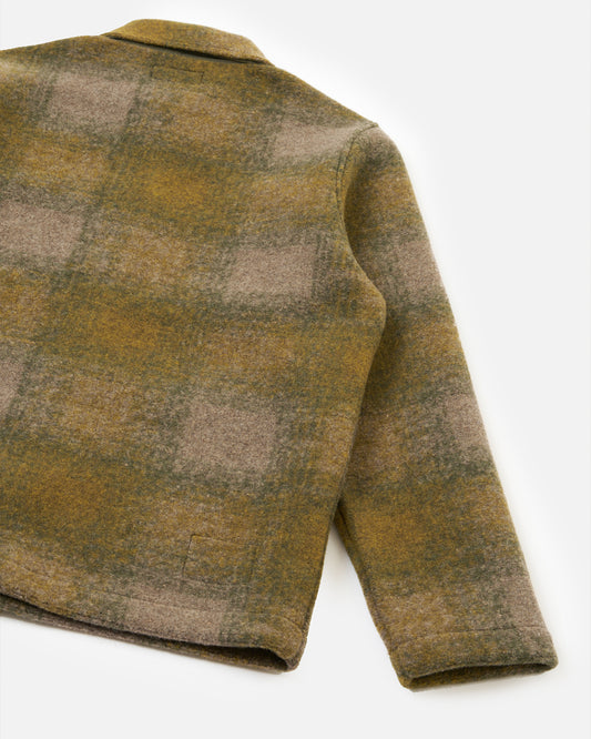 Universal Works Tag Jacket Techno Melton Check Olive