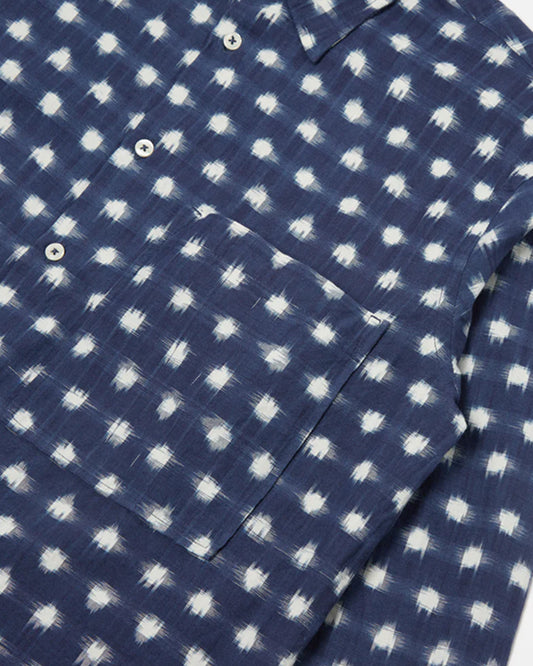 Universal Works Vintage Double Ikat Square Pocket Shirt Indigo