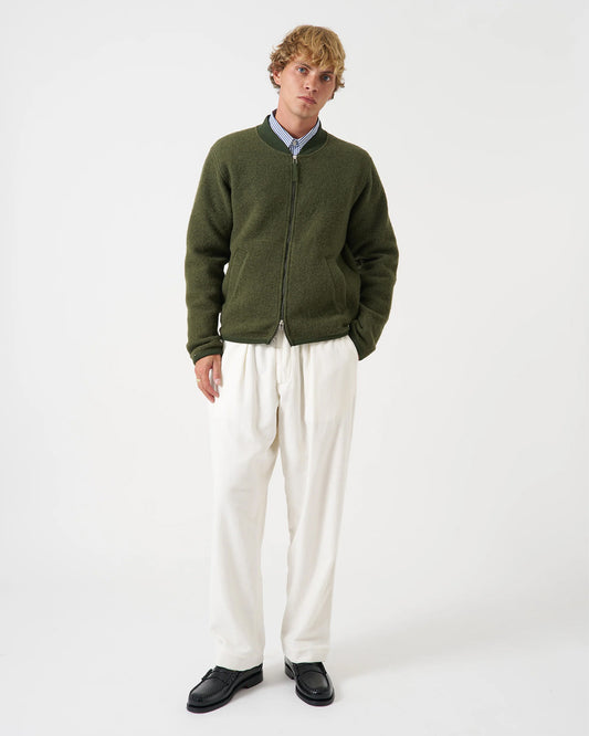 Universal Works Zip Bomber Wool Fleece Olive