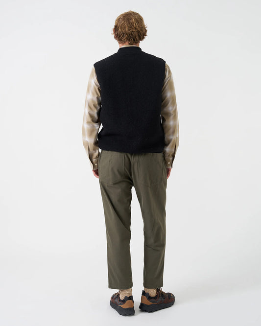 Universal Works Zip Waistcoat Wool Fleece Black