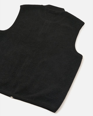 Universal Works Zip Waistcoat Wool Fleece Black